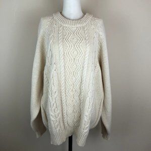 Calf of Man Wool Oversized Fisherman Sweater